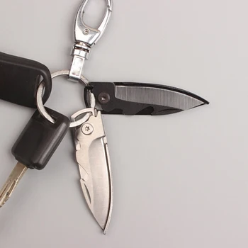 Mini Mp Folde Kniv nøglering Multi-Funktionelle Værktøj Nøgle Lomme Brev Camp Udendørs Pare Skrællekniv Skræl Parcel åben