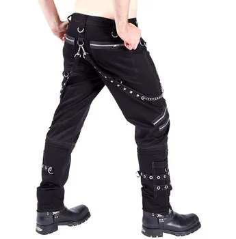 YK023 Mænd Gotiske Bukser Punk Rock Nitter Fragt Mave Kontrasterende Bukser Personlig Casual Bukser
