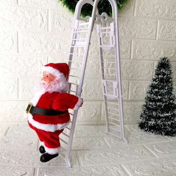 Dejlig Musik Christmas Santa Claus Elektriske Klatre Stige Hængende Dekoration Juletræspynt Sjove Nye År Børn Gaver