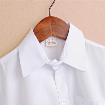 Bobora Kid Dreng Revers Formelle Solid Toppe Lille Barn-Knappen Front Hvid Baby Skjorte