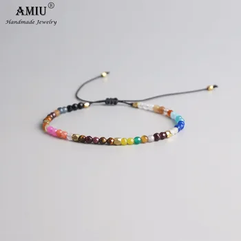 AMIU 12 Konstellation Heldig natursten Simple Armbånd Perler Justerbar Armbånd Hollywood Crystal Beaded Bohemia Armbånd