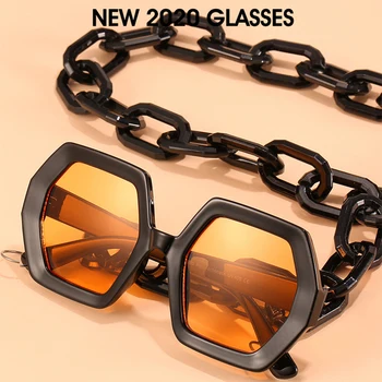 Square solbriller til kvinder mode 2020 Luksus Stor ramme Nuancer For Kvindelige Vintage Rektangel Solbriller, Briller UV400