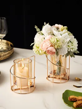 Skandinavisk romantisk Lysestage dekoration stue tabel luksus Strygejern Stearinlys middag rekvisitter