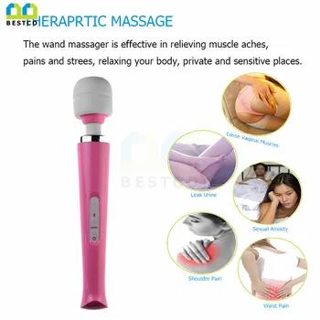 Co Genopladelige Massager Vibrator Magic AV Wand Stimulator Body Care Health Beauty Produkter Voksen G Spot Sexet Legetøj