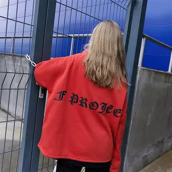 Kvinder Cool Brev Print Hoodie Sweatshirt Mode Harajuku Løs Sweatshirt Fleece Toppe Koreanske Hætteklædte Træningsdragt Meletom Hættetrøje