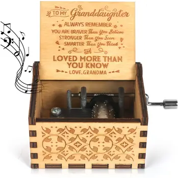 Kafete MusicBox Håndsving Indgraveret Musical Box-UR Min Solskin Mekanisme, Antik, Vintage Personalizable Gave til Min Søn fra Far