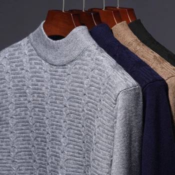 2020 nye casual strikket turtleneck sweater mænd pullover tøj mode tøj, strik vinter varm herre trøjer trøjer 81337