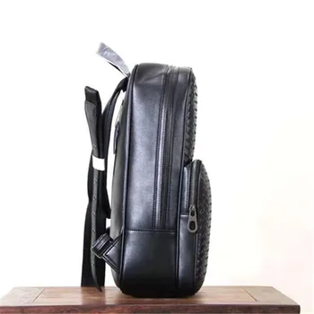 Kaisiludi læder mænds taske fletning skuldertaske koskind dame rygsæk stor kapacitet rejse computer taske
