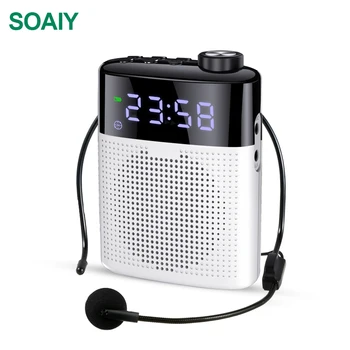 Soaiy S528 Trådløse Bluetooth-Bærbare Megafon Kablede Stemme Forstærker Mini-Højttaler med Mic Letvægts Højttaler FM-TF