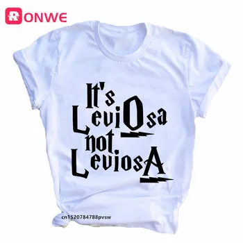Det er Leviosa Ikke LeviosA Kvinder Print-Hvid Sjove T-shirt Pige 90'ERNE Harajuku Tops Tees Kvindelige Sommer Tøj,Drop Skib