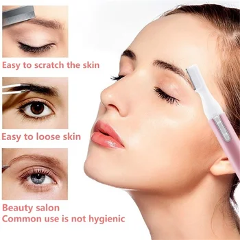Elektrisk Øjenbryn Shaper Trimmer Makeup Saks Facial Epilator Afhåring Pen Gælder Bryn & For Ansigt, Krop, Hår Korrektion Pleje