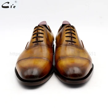 Cie oxford patina captoe brun ægte kalv læder mænd sko business klar skoen er håndlavet kan hurtigt blive leveret eller brugerdefinerede