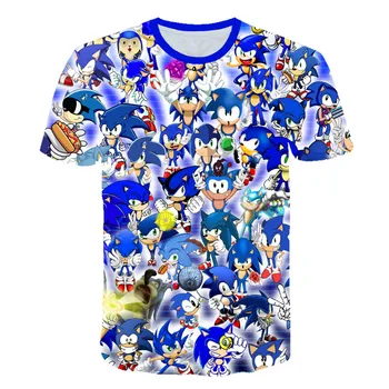 Den Nye 3D-Baby Børn Sonic the Hedgehog t-shirt Børn Drenge Tegneserie T-Shirt med O-Hals Tøj 2020 Sommer Mode Afslappet Toppe