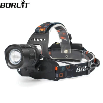 BORUiT RJ-2157 XM-L2 LED Forlygte 5-Mode Zoom Forlygte Power Bank USB Oplader 18650 Hoved Lommelygte til Udendørs Camping og Jagt