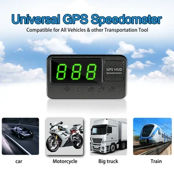 Universal Hud GPS Speedometer Head Up Display Bilens Hastighed Skærm Med Over Speed Alarm MPH, KM/H For Alle Køretøjer A100 Opgradering