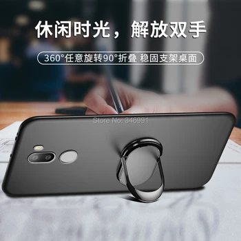 Dækning for Xiaomi Mi 5S Plus Tilfælde Luksus 5.7 Tommer Blød Sort Silikone Magnetiske bilholder Ring Mi5 Mi5S Telefon Fundas