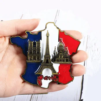 Metal køleskab magneter og magnetiske køleskab pyramide Eiffeltårnet vartegn Paris Frankrig arc DE triomphe Oscar Turist-souvenir -