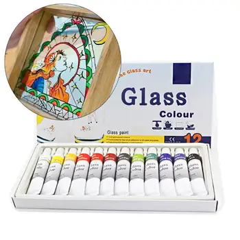 12 ml 12 Farver Glas Male Akryl Hånd Malet Pigmenter Tegning Rør Sæt Kunstner Kunst Forsyninger til Nybegynder