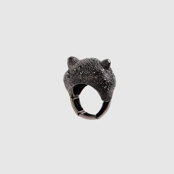Amorita boutique-Smuk sort løvehoved ring