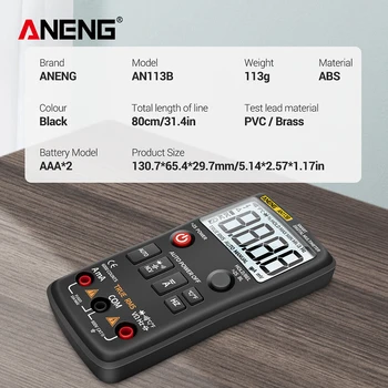 ANENG AN113B 6000 Tæller Digital Multimeter Sand RMS LCD-Bærbare Voltmeter Ohm Spænding Tester Meter Kapacitans Measuremen