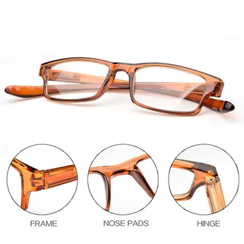 Mænd, Kvinder, Hængning Læsning Briller Bærbare Ultra-lys Briller Classic Fashion PC Ramme Dioptri Point 1.0 ~ 4.0（ingen rem）