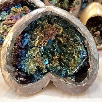 1stk Sjældne Farverige Bismuth Malm Pyramide Indsamle Energi Reiki Healing Bismuth kærlighed hjerte Krystaller gør Bismuth Metal krystal