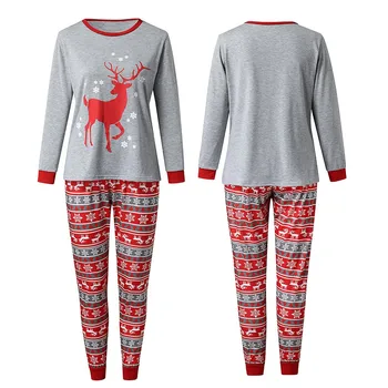 Jul Jul Pyjamas Kvinder Mommy Print T-Thirt Toppe Og Bukser Xmas Familie, Tøj, Pyjamas, pijama jul hot