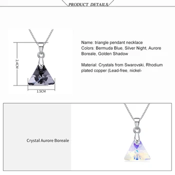 BeBella trekant krystal vedhæng halskæde Lavet med Østrigske Krystaller fra Swarovski for kvinder, piger Julegave