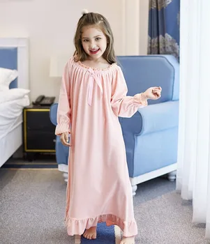 Piger Pyjamas Plys Kjole med Lange Ærmer Børn, Prinsesse Nightdress Pijamas Vestidos De Noche Natkjole Nat Bære for Børn Pige