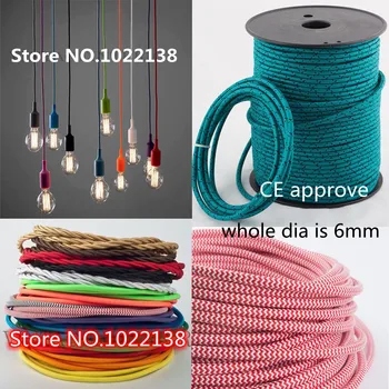 2m,3m,5m, eller 10m/masse VDE certificerede core 2 Runde Tekstil Elektrisk Ledning Farve Flettet Tråd Stof Kabel-Vintage Lampe Netledningen