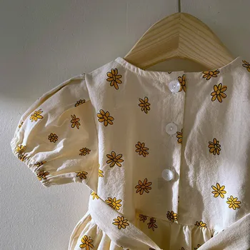 Baby Pige Bodyer Piger' Blomster i Ét stykke Tøj Boble Ærmer Klatring Harbin Børns Prutte Tøj