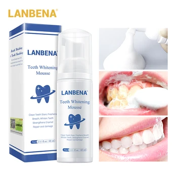 LANBENA Tandblegning Mousse Tandpasta Dental Whitener mundhygiejne Fjerner Plak Pletter Tænder Rengøring Dental Værktøj