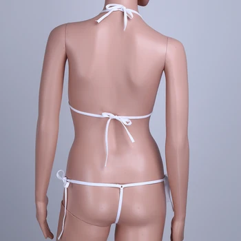 YiZYiF Kvinder Undertøj Sæt Mesh Halter Bikini Top med Uafgjort Side G-streng sexet bh-sæt feminina lingeri sæt-bh og trusse sæt