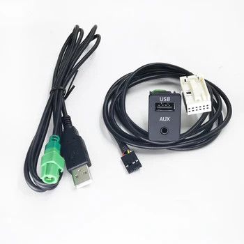 Biurlink Bil Aux - /USB-Panel afbryder Knappen DIY-AUX-USB-Adapter 12Pin Lyd Bageste Stik til VW Golf Passat