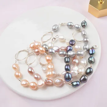 ASHIQI Naturlige Ferskvands perle armbånd ægte 925 sterling sølv smykker til kvinder Mode match