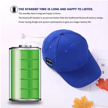 Bluetooth-Cap,HD Stereo Bluetooth 4.2 Trådløs Bluetooth Højttaler hat Trådløse Baseball Cap Musik Cap Indbygget Mikrofon