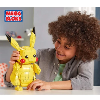 MEGA BLOKS Toy Pokemon Serie Pikachu byggesten Pokemon Giant Pikachu Pocket Monsters Legesæt Kids Legetøj Ferie Gave FVK81