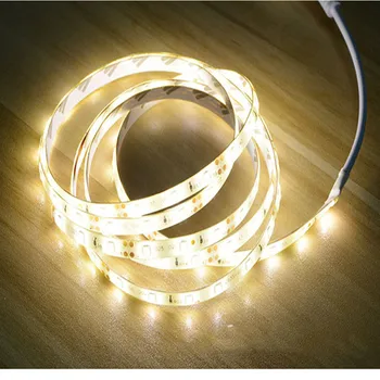 1M/2M/3M/4M/5M Vandtæt Nat lys LED Strip Hvid/Varm Hvid LED under Seng Side Køkken Garderobe Trapper Belysning Tape