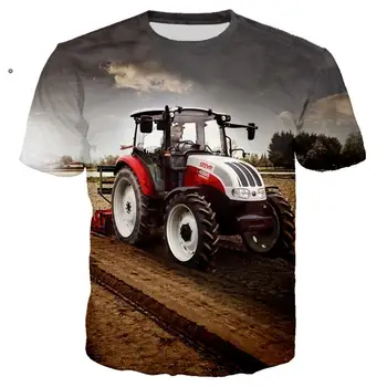 Overdimensionerede 3D-Print Ny Bil, Traktor T-shirt Mænd Hip Hop Ropa Hombre Casual Streetwear Boy T-shirt Mand Tshirt Toppe Mandlige Tøj