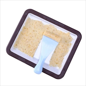 Rullede Ice Cream Maker Rektangel Anti Bageplade Gryde med 2 Spatler til Sund Hjemmelavet Stegt Is, Yoghurt Maskine Pan