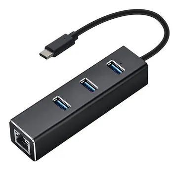Type-c 3.0 HUB + Gigabit Hub 3 Porte USB 3.0 er en Gigabit Ethernet-LAN Rj45 Netværk Adapter Hub til 1000 mbps