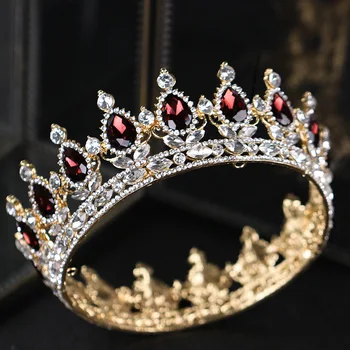 Luksus Crystal Crown Tiaras Kvinder Håndlavet Tiaras Crown Hovedklæde Brude Hår Tilbehør til Bryllup Hår Pynt XH
