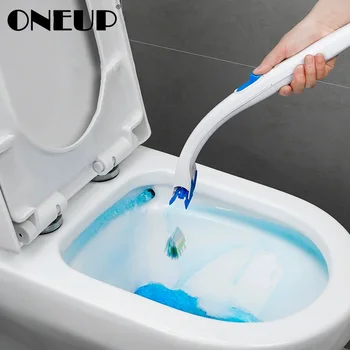 ONEUP Nye Disponibel Toilet Børste Hjem Lange Håndtag Rengøring Værktøj Til Toilet Udskiftelige Børste Hoved Badeværelse Tilbehør