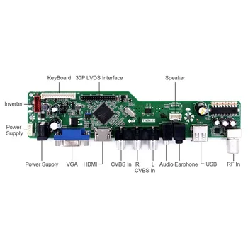 Controller Board Kit til LP154WX4-TLD2 LP154WX4-TLB4 LP154WX4-TLE1 TV+HDMI+VGA+AV+USB-LCD LED skærm Driver yrelsen