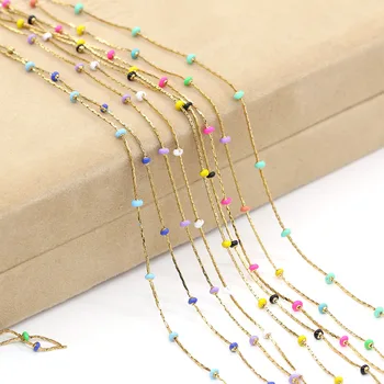 1 Meter Håndlavet Guld Wire Indpakket Rosenkrans Kæde sten Perler, Kæder til Smykker at Gøre DIY-Halskæde-Armbånd Anklet Tilbehør