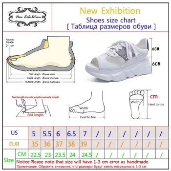 Ny udstilling Kvinder Fiskenet Mesh Sandaler Afslappet platform sko Mode Kvinders Åndbar Læder Sneakers Kvindelige Beach Sandaler