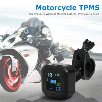 DC 5V Motorcykel TPMS Smart Wireless Tire Pressure Monitoring System Sikkerhed alarmsystemer Eksterne Dæktryk Sensor