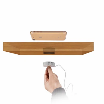 Hurtig Qi Trådløse Oplader Usynlige Desktop Møbler Tabel Skjulte Indlejret Adsorption Suspension Til iPhone 11 X For Samsung