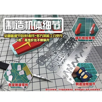 Gundam Model 4 I 1 nærmere Oplysninger om udskæringen Ekstra Hersker Detaljer Renovering Gravering Aids Rustfrit stål Hul Indgraveret Værktøj