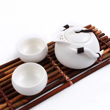 Bærbare Te sæt omfatter 1 Tekande 2 Tekopper,Smuk og nem tekande, elkedel,Kinesere Rejser Keramiske Bærbare Teaset gaiwan